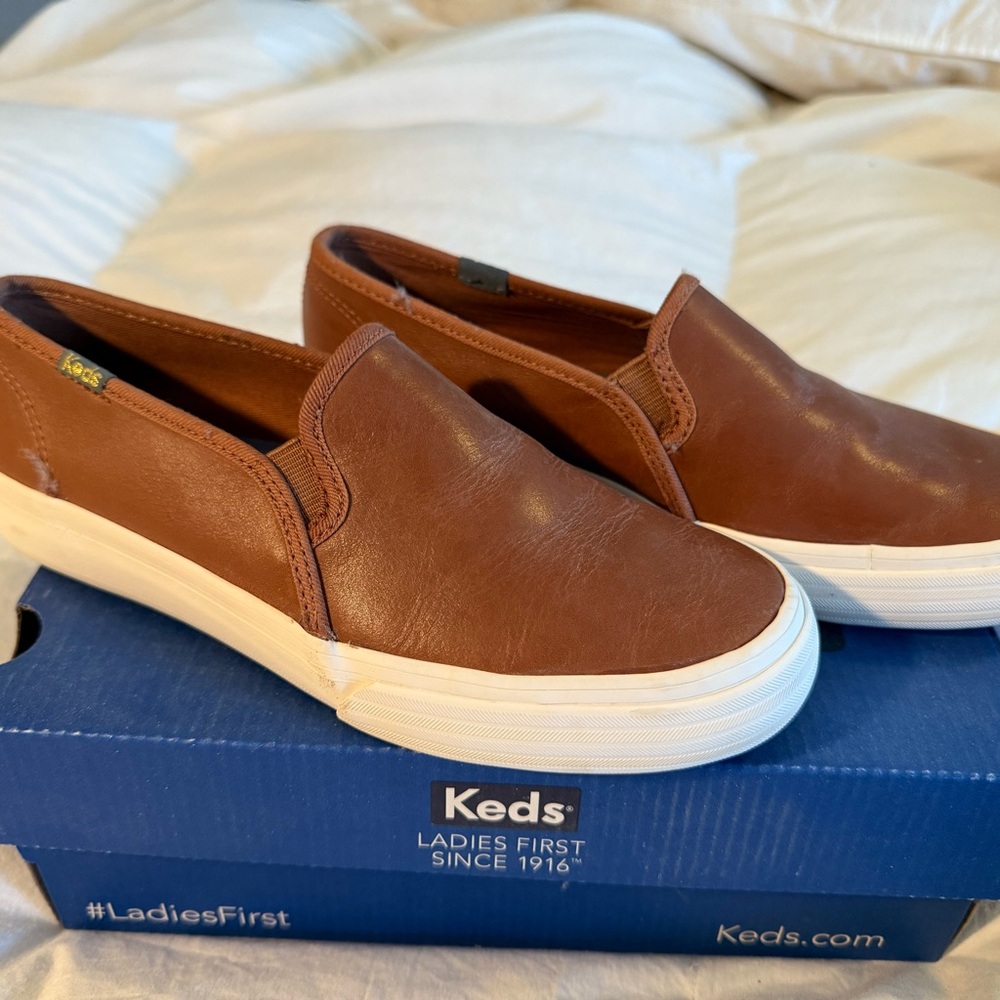 Keds Leather Slip-On Sneakers